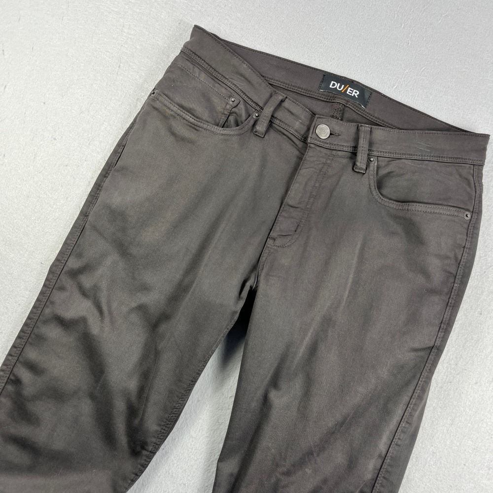 DUER‎ N2X Slim Fit Pants Mens 33x30 Charcoal Grey Performance Stretch 5-Pocket